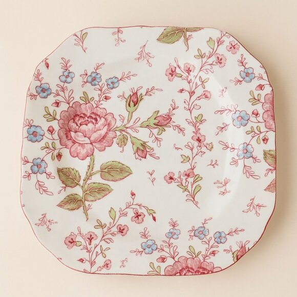 Johnson Bros Rose Chintz Square Plate 7.5 Iich VTG England Floral Cottage Chic - Picture 2 of 15